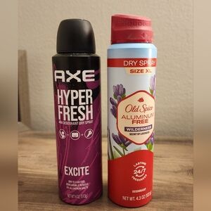 2 Deodorant Sprays Axe & Old Spice Hyper Fresh Excite New Men